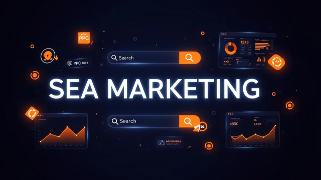 SEA marketing dashboard met analytics en zoekadvertenties